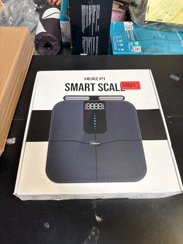 Photo 1 of Herz P1 Smart Scale - 8-Electrode Body Composition Scale with Handle | BMI, Body Fat, Muscle Mass, Body Weight Dual-Frequency BIA for Precision Tracking App Tracks 56 Health & Fitness Metrics