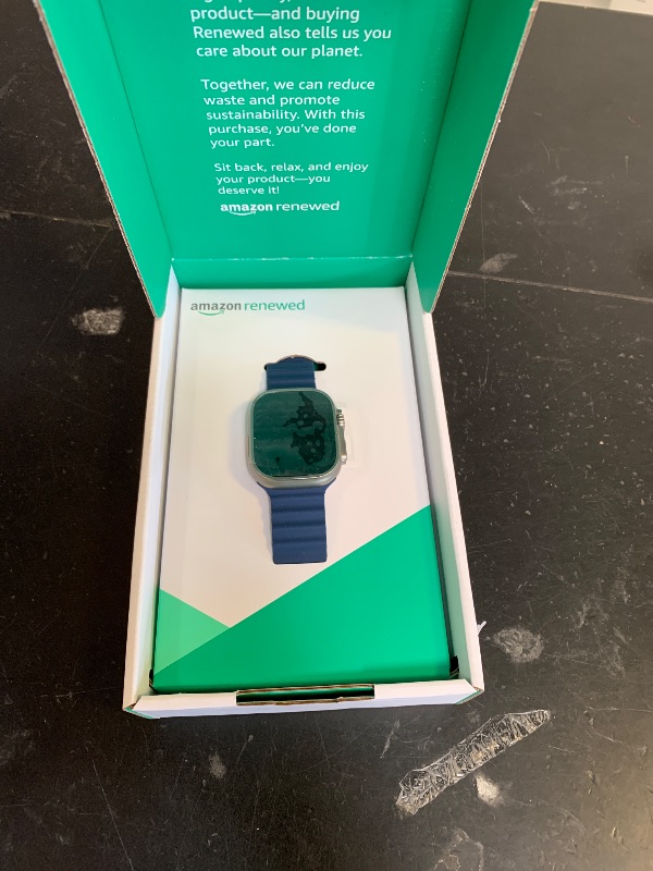 Photo 1 of Apple Watch Ultra 2 [GPS + Cellular, 49mm] - Titanium Case with Blue Ocean Band, One Size (Renewed Premium)