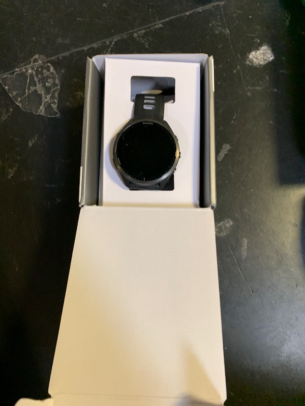 Photo 1 of Garmin Forerunner® 965 Running Smartwatch, Colorful AMOLED Display, Training Metrics and Recovery Insights, Black and Powder Gray, 010-02809-00