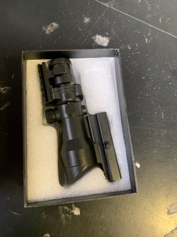 View 1 of CTOPTIC 4x32 Red Fiber Dot Scope with Sight System for Picatinny 20mm Rail Yotto 7.62 x 39 Laser Sight (rd)
