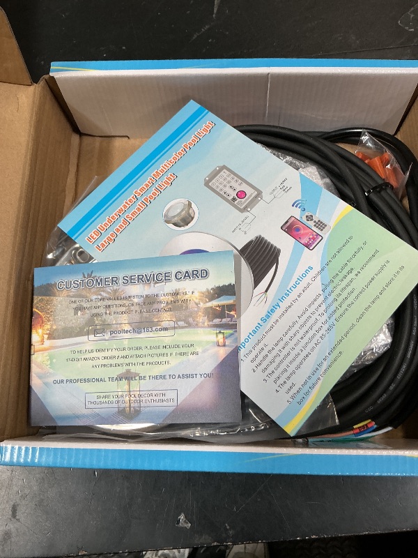 Photo 1 of Pool Lights for Inground Pool, 20W 6 Inch LED Inground Pool Light with Controller, Remote and APP Control for Wet Niche, Color Changing Underwater Swimming Pool Lights with 50 Foot Cord