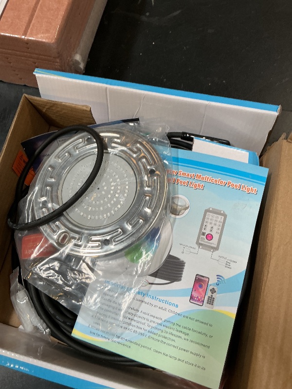 Photo 1 of Pool Lights for Inground Pool, 20W 6 Inch LED Inground Pool Light with Controller, Remote and APP Control for Wet Niche, Color Changing Underwater Swimming Pool Lights with 50 Foot Cord