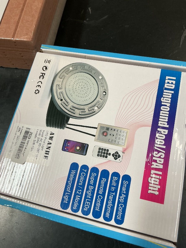 Photo 1 of Pool Lights for Inground Pool, 20W 6 Inch LED Inground Pool Light with Controller, Remote and APP Control for Wet Niche, Color Changing Underwater Swimming Pool Lights with 50 Foot Cord