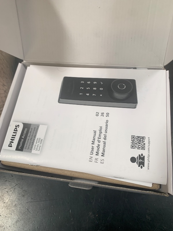Photo 1 of Philips Fingerprint Electronic Door Lock, Keyless Entry Door Lock with Touchscreen, Long-Last Battery Life, Auto-Lock, One-Time Code, One-Touch Locking, Satin Nickel
