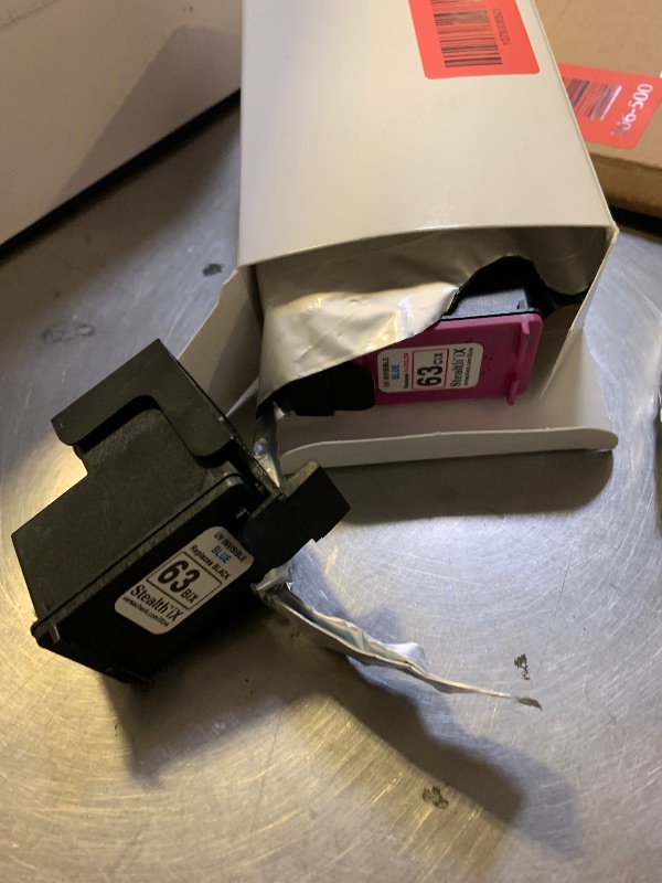 Photo 1 of VersaInk Stealth iX Ink - HP 63BiX & 63CiX Combo Pack - Invisible Ink Replacement Cartridges Ink, Black
