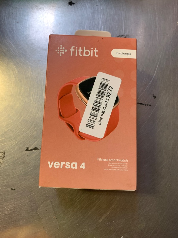 Photo 1 of Fitbit Versa 4 Fitness Smartwatch with Daily Readiness - 3-Month Google Health Premium Membership Included - GPS, 24/7 Heart Rate, 40+ Exercise Modes, Sleep Tracking - Pink Sand/Copper Rose