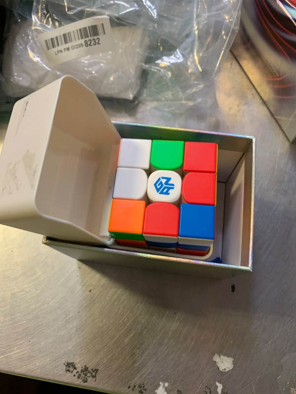 Photo 1 of GAN 15 Maglev Speed Cube 3x3, GAN Magnetic Cube Perfectly Combines Weight, Magnet and Structure, 58.6g Ultra-Lightweight, Brain Teasers Puzzle Cube for Kids Adults, Flagship Speedcube Frost Version