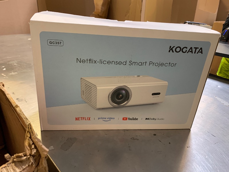 Photo 1 of Smart Projector with WiFi and Bluetooth, Proyector-4K Support Official Licensed Apps, 2000 ANSI/AI Auto Focus/50W Dolby/HDR10+/Quiet, Kogata Portable Indoor/Outdoor Movie Projector Ceiling