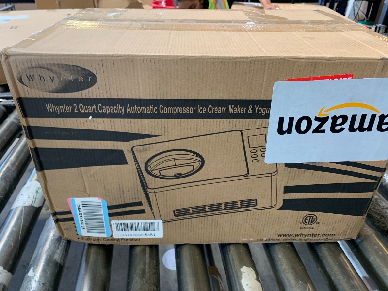 Photo 1 of SELLING FOR PARTS ONLY ..............................................Whynter Ice Cream Maker Machine & Yogurt Automatic 2 Qt. with Built-In Compressor, LCD Digital Display & Timer, No Pre-Freezing, ICM-220SSY, Stainless Steel