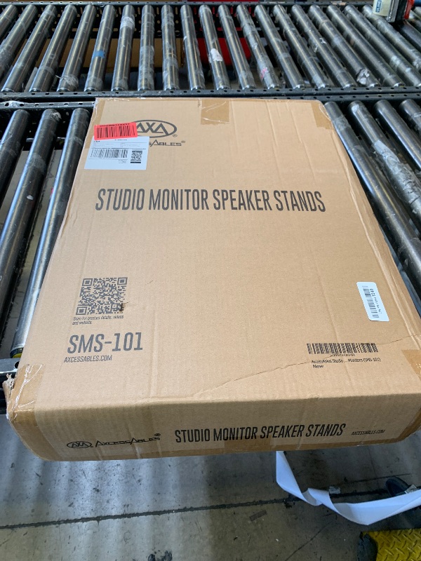 Photo 1 of AxcessAbles Studio Monitor Speaker Stands Pair. 80lb Capacity per Stand. Adjustable Height 26" - 42". Metal Constructed Stands Ideal for Surround Sound, Bookshelf and Monitoring Speakers