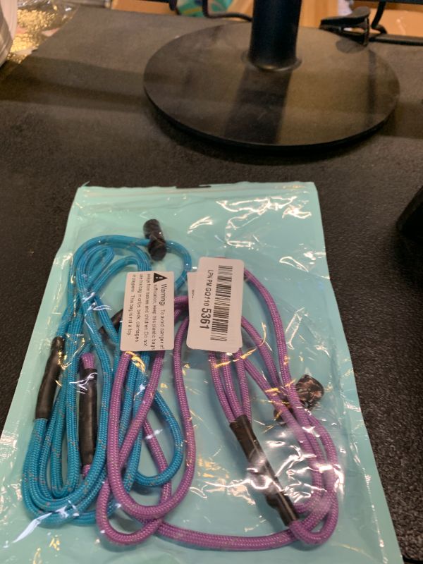 Photo 1 of Reflective Slip Lead Leashes Puppy Training Lead – 4.3mm Paracord Rope with 12-Core Strength, 1000lb Pull Force Set of 2 for Small & Medium Dogs (Purple & Light Blue, 4 FT)