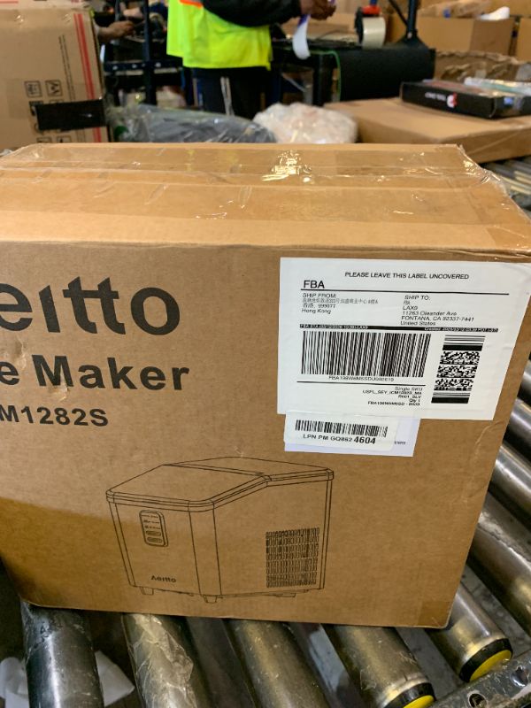 Photo 1 of Aeitto Ice Maker Countertop 26lbs/24H, Ice Machine 8 Ice Cubes Ready in 6 Mins, 2 Sizes of Bullet Ice Portable Ice Makers with Basket & Scoop, Auto Self-Cleaning for Home/Kitchen/Office Stainless
