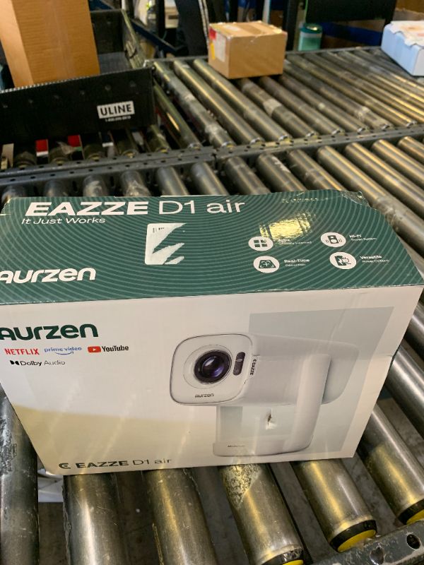Photo 1 of Aurzen D1 air Smart Portable Projector with WiFi and Bluetooth, USB-C Powered, Easy Auto Setup, 16W Dolby Audio, Built-in Apps, Native 1080P HDR10, Outdoor Movie Projector, White