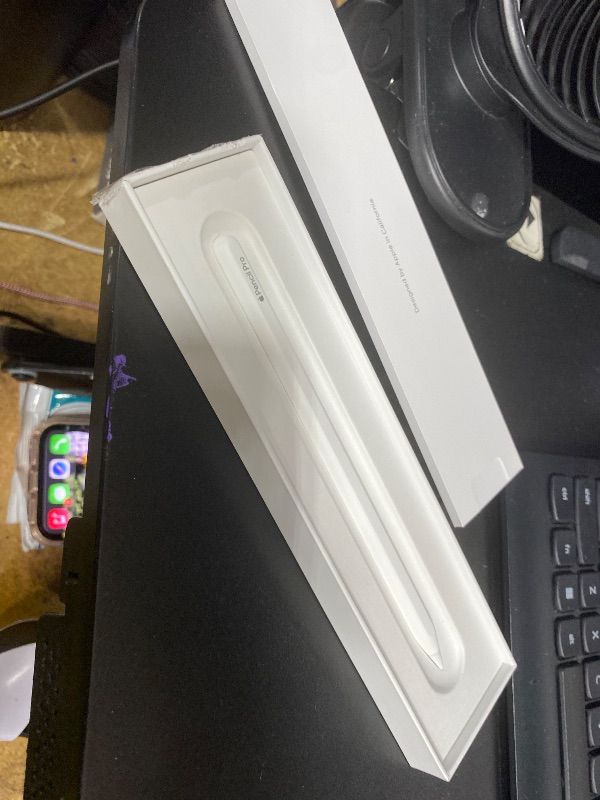 Photo 1 of Apple Pencil Pro: Latest Model - Device Compatibility Check Required - Pixel-Perfect Precision, Tilt and Pressure Sensitivity, Perfect for Note-Taking, Drawing, and Art. Charges and Pairs Magnetically