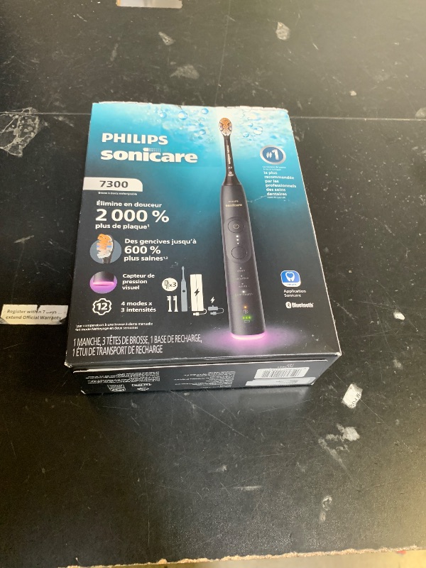 Photo 1 of Philips Sonicare 7300 Series Electric Toothbrush - Next-Generation Sonicare Technology, Pressure Sensor, 12 Brushing Settings, SmarTimer, BrushPacer, 21-Day Runtime, Travel Case, Black, HX7421/07