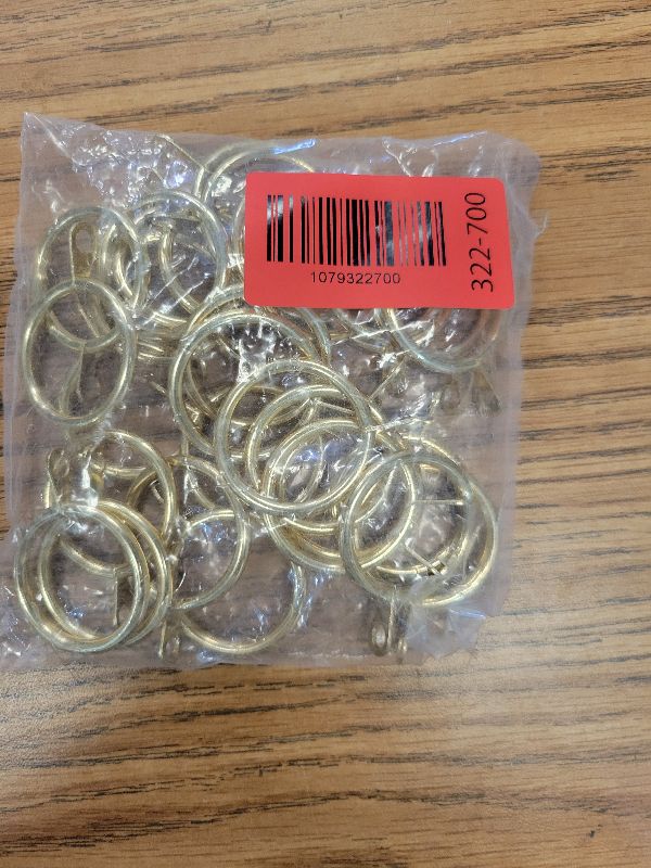 Photo 1 of 20 Pack Gold Metal Curtain Rings with Eyelets, 1.5 inch Inner Diameter Drapery Rings Apply for Curtain Rods(Fits Up to 1 1/4-Inch Rod