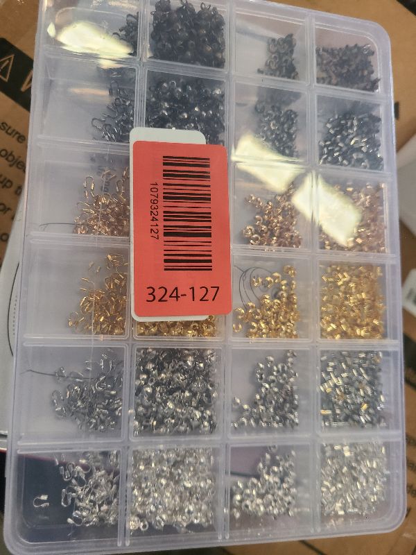View 2 of 2700 Pieces Crimp Beads Supplies for Jewelry Making,Knot Covers, Crimp Tubes and Wire Guardians with Crimping Pliers for DIY Jewelry Bracelets Necklaces Making