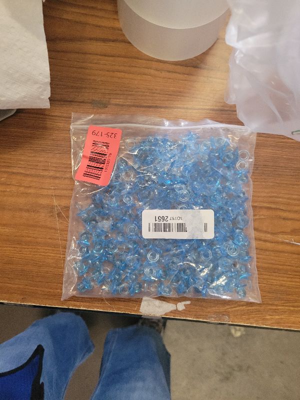 Photo 1 of 150 Mini Acrylic Pacifiers for Baby Shower Game, 0.86 Inch Bulk Chupones para Gender Reveal Party Favors Table Decoration (Blue)