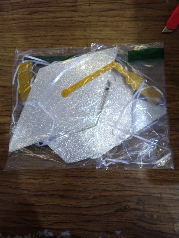 Photo 1 of 2026 Graduation Decorations Class of 2026 Grad Banner Pre-Strung Glitter Graduation Garland with Tassel Grad Cap Banner for Grad Party Supplies (Silver)