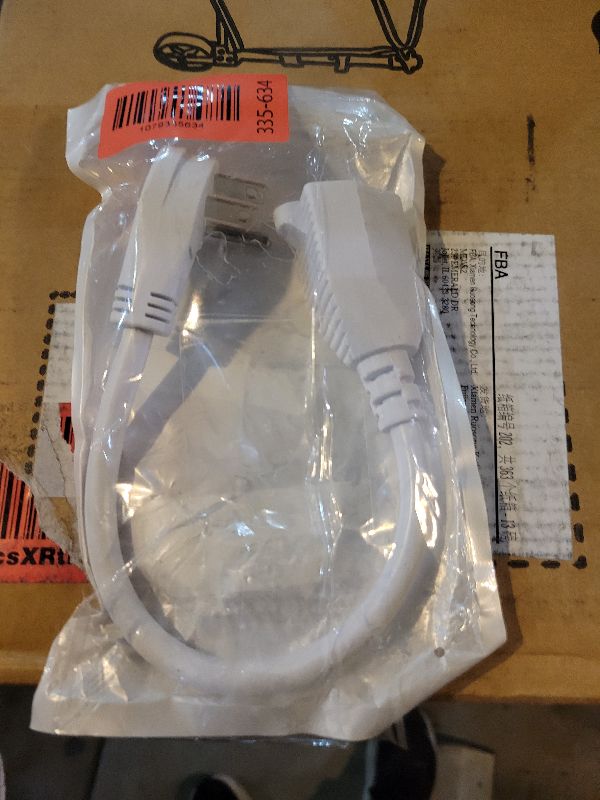 Photo 1 of 1875W Short Extension Cord,15A 14AWG Low Profile Flat Plug Heavy Duty Extension Cord Outlet Saver 3-Prong Grounded Power Extension Cable (White 1 Feet)