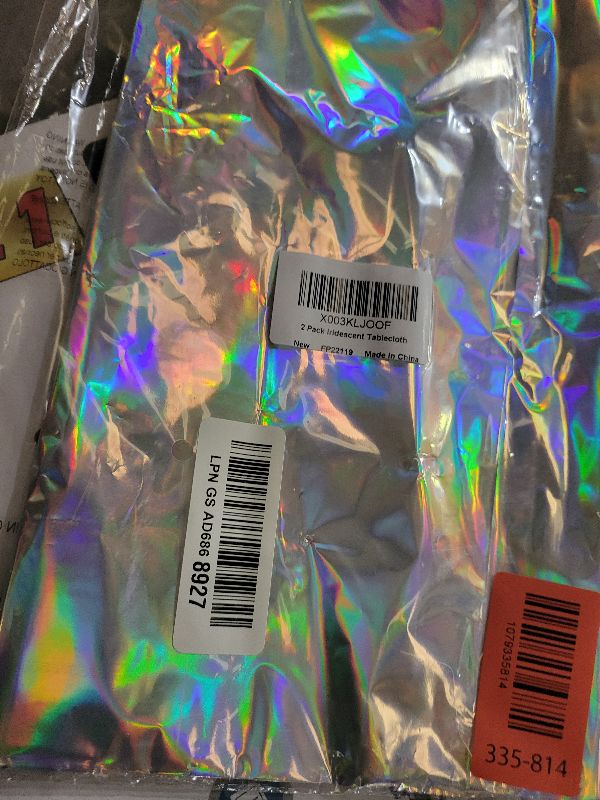 Photo 1 of 2 Pack Iridescence Plastic Tablecloths Shiny Disposable Laser Rectangle Table Covers Holographic Foil Tablecloth Iridescent Party Decoration Birthday Bridal Wedding Christmas 54" x 108"(Laser)