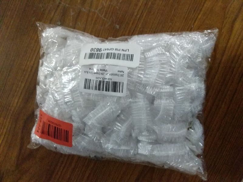 Photo 1 of 200 Pcs Ear Covers for Shower – 1.97x0.7" Disposable Ear Covers for Hair Dye, Stretchable up to 4.6" – Splash-Resistant, Lightweight Plastic, Comfortable to Wear | Suitable for Home, Spa, and Travel