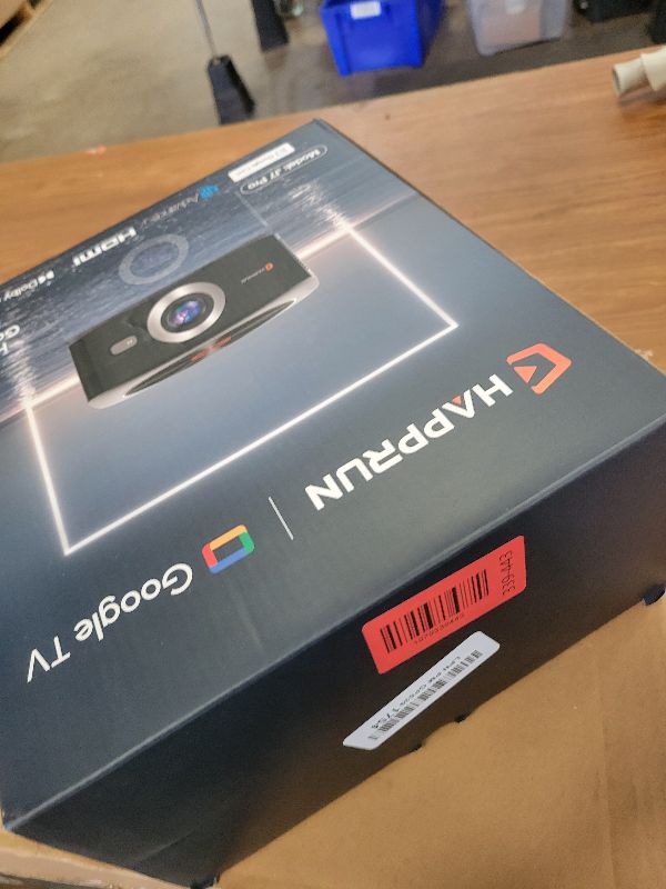 Photo 1 of 1500 ANSI Official Licensed Google TV Smart Projector, HAPPRUN 4K Full HD Home Theater with Auto Focus, Dolby Sound, Wi-Fi Bluetooth, Built-in Apps, Compatible with Phone & PC, Indoor & Outdoor Use