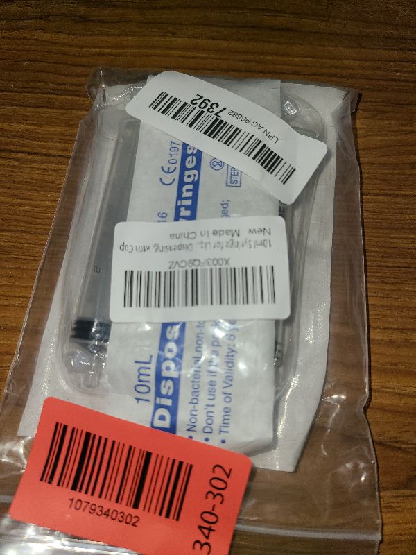 Photo 1 of 10ml Syringe for Liquid, Oral, Scientific Labs, Measurement, Dispensing, with Cap- 3 Pack