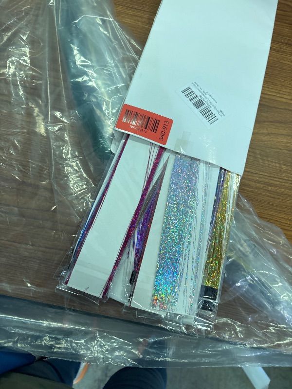 Photo 1 of 19.7 Inch Clip In Hair Fairy Tinsel Kit Clips Clip On Glitter Hair Tinsel Extensions 12 Colors