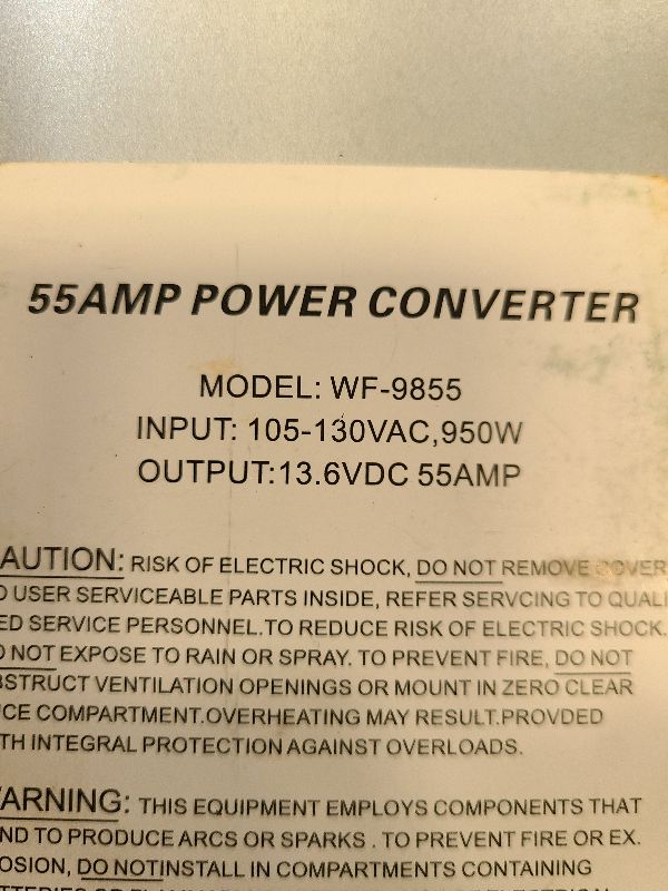 Photo 1 of ???? ??????? WF-9855 55 Amp Power Converter, Rv Power Converter, WF-9855-AD, Replace for RV Trailer Camper 9800 Series, WF-9855-AD, 55 Amp Power Converter for Rv, 5 Years Warranty