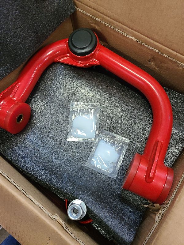 Photo 1 of 2-4" Lift Front Upper Control Arms for 2004-2020 Ford F150, Heavy Duty Suspension Arms with Pre-Installed PU Bushings, Red(2PCS)