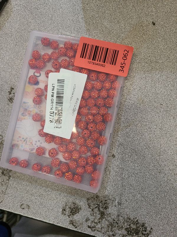 Photo 1 of 120PCS FIVEIZERO Rhinestone Beads for Jewelry Making, 10mm Orange Shiny Round Sparkle Crystal Clay Bead Bulk Sparkly Baseball Necklace Beads for Bracelets and DIY Crafts