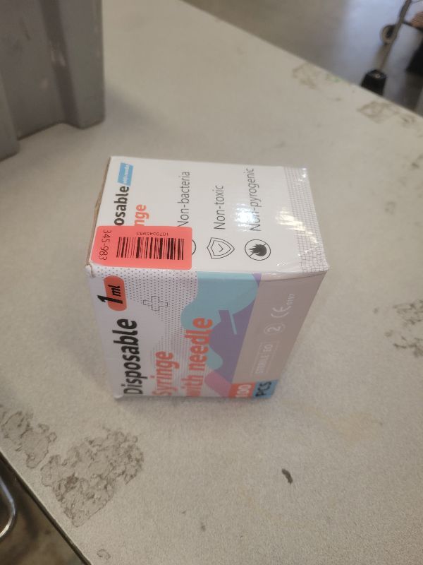 Photo 1 of 1ml 30G 5/16 Inch 8mm Syringe, U-100 Lab Syringes Individually Wrapped, Pack of 100