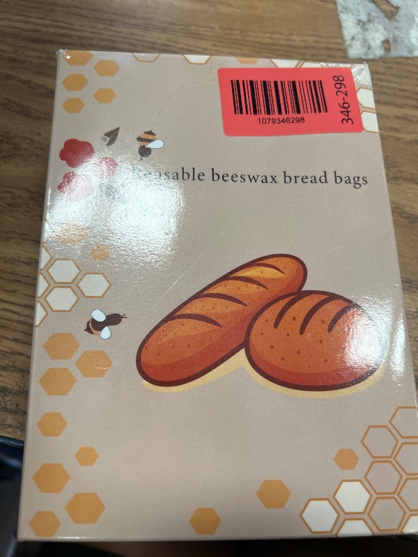 Photo 1 of 2 Pack Beeswax Bread Bags for Homemade, Reusable Bread Bag for Sourdough, XL-Reusable Waxed Linen Food Storage Bag to Keep Sourdough Fresh, Freezer-Safe, Eco-Friendly (Orange&Grey)
