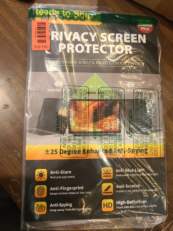 Photo 1 of 15.6 Inch 1920x1080 Laptop Privacy Screen Filter, Anti Blue Light Glare & Anti Scratch Computer Privacy Shield for 15.6" with 16:9 Aspect Ratio Laptop Portable Monitor