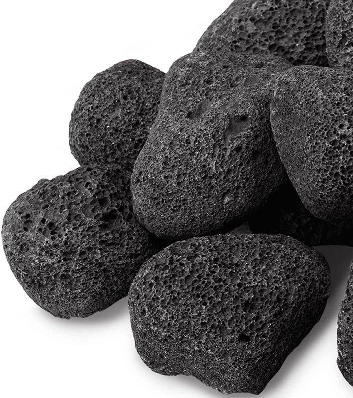 Photo 1 of 10 Pound Lava Rocks 1-3 Inch Large Lava Rock for Natural Gas and Propane Fire Pits/Fireplace Natural Black Lava Rocks
