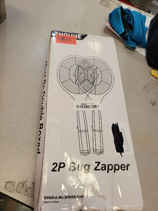 Photo 1 of 2 Pack Electric Fly Swatter (Yellow & Blue), High-Voltage Bug Zapper with Safety Mesh, Indoor/Outdoor Mosquito Killer, Battery Powered Pest Control, AA Batteries Required (Not Included)