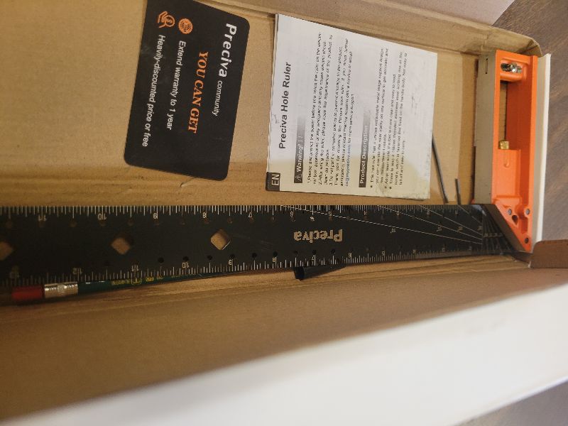 Photo 1 of 16” Woodworking Square Ruler - Preciva 1/16” Scale Right Angle Ruler Carpenter Square Layout Tool, Retractable Edge Support and Multi-Angle Scribe Mark, Includes Carpentry Pencil