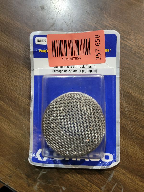 Photo 1 of 1" Graco 181072 Inlet Strainer Screen, SST Cap Double Screen