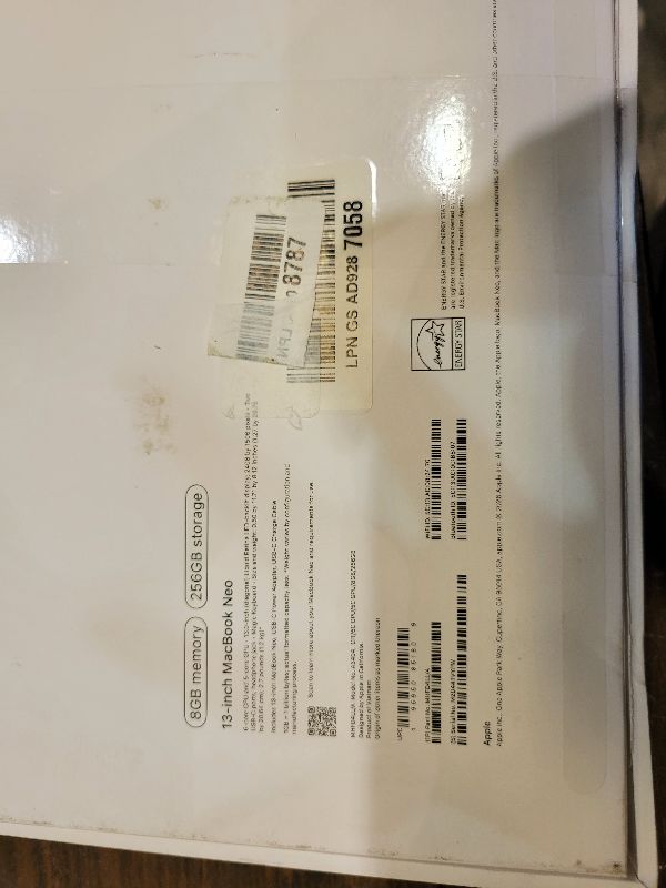Photo 1 of *UP FOR PARTS* 
Apple 2026 MacBook Neo 13-inch Laptop with A18 Pro chip: Built for AI and Apple Intelligence, Liquid Retina Display, 8GB Unified Memory, 256GB SSD Storage, 1080p FaceTime HD Camera; Citrus