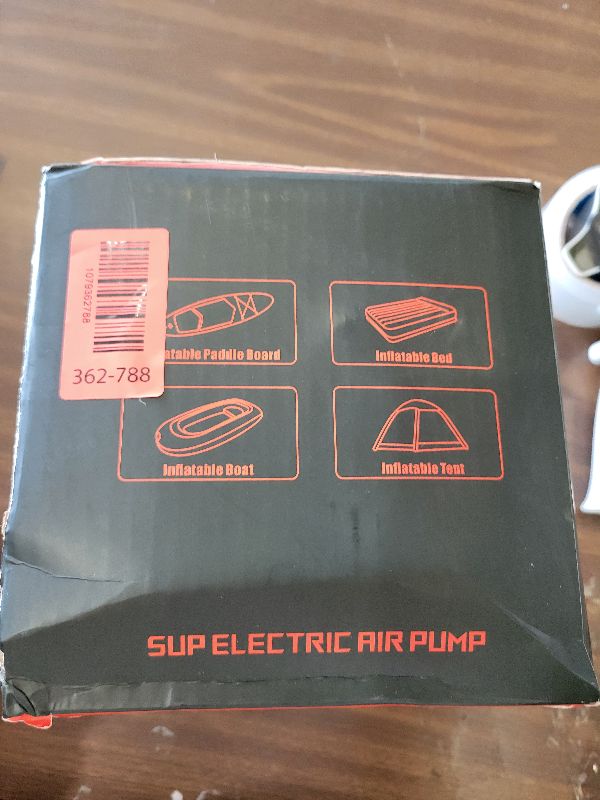 Photo 1 of 12V Car-Powered Paddle Board Pump, Electric SUP Pump with Auto-Off, Dual-Stage Fast Inflation to 20 PSI, Inflate/Deflate Air Pump with 7 Nozzles for Paddle Boards, Kayaks & Inflatables