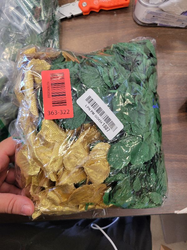 Photo 1 of 108pcs Roses Head Flowers with Stem - Emerald Green Gold Artificial Flowers Rose Bulk - Silk Rose Fake Flower for Wedding Bouquet Decor DIY Baby Shower Centerpieces St Patrick's Day Decoration