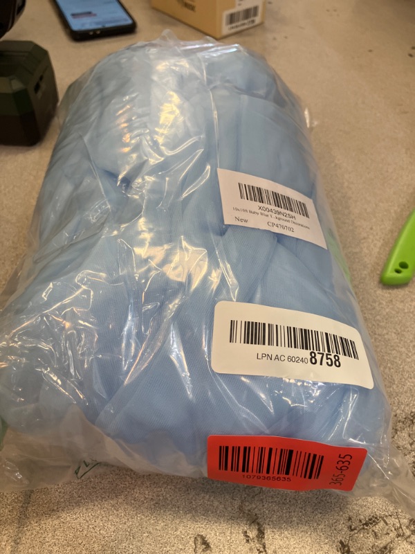 Photo 1 of 10x10ft Baby Blue Tulle Backdrop Curtain for Parites, Sheer Photo Backdrop Drapes for Wedding Baby Shower Boy Shower Birthday Party Photo Shoot Background Decorations