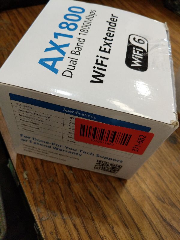 Photo 1 of 2026 AX1800 WiFi 6 Extender Signal Booster - Dual Band 2.4G/600Mbps & 5.8G/1200Mbps, WiFi Extender with Gigabit Port, 802.11AX Tech, 13999 Sq.Ft Long Range WiFi Repeater, Connects 105+ Devices