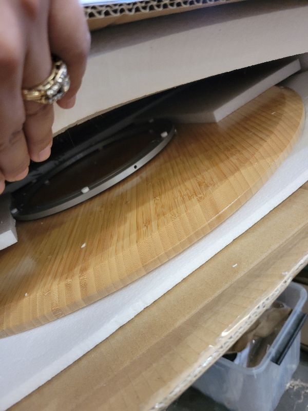 Photo 1 of (26 Inch) Bamboo Large Lazy Susan for Dining Table Top with Heavy Duty Metal Rotating Hardware