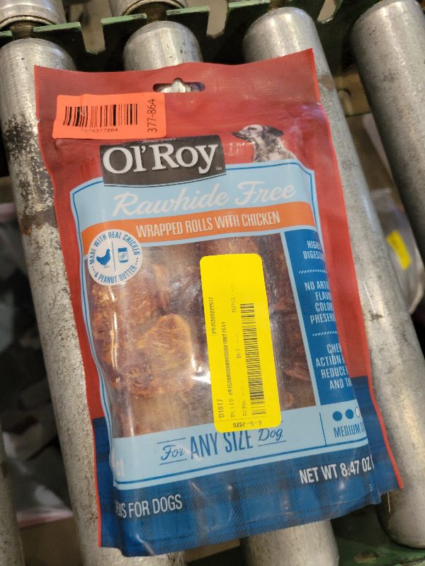 Photo 1 of (1 pack) ~ Ol'~Roy Rawhide Free Wrapped Rolls with Chicken ~ 4 Count.