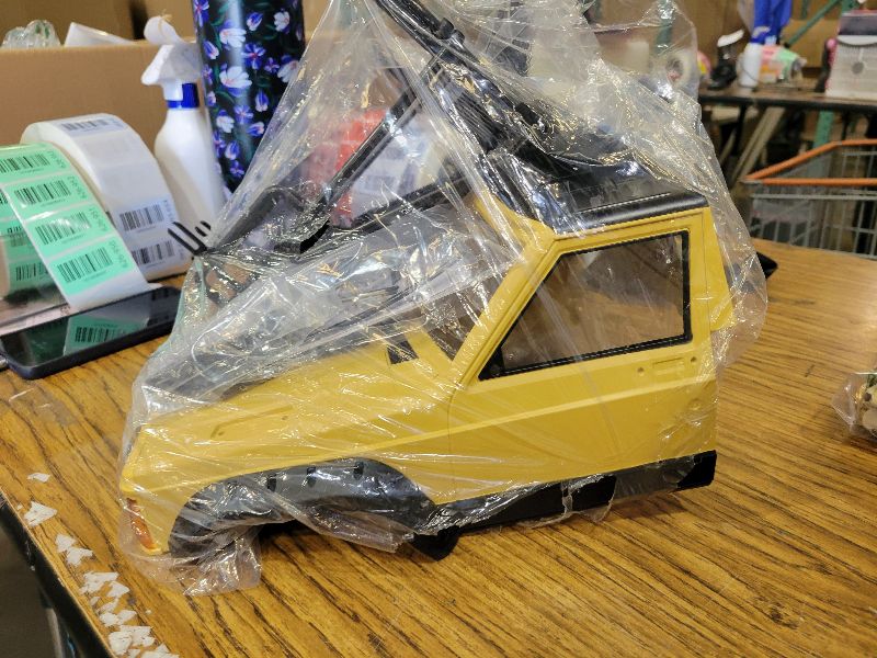 Photo 1 of 1/10 RC Hard Shell Cab & Back-Half Cage Body Shell Kit for 1/10 RC Crawler TRX4 SCX10 90046 AT4 GEN 8 Scout II,313mm Wheelbase Cherokee Upgrade and Modify (Desert Yellow)