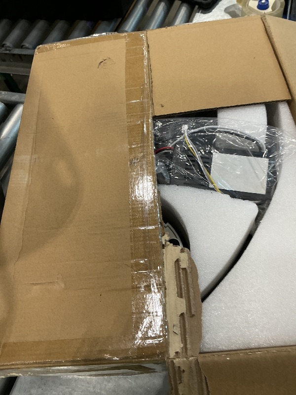 Photo 1 of ***MISSING HARDWARE*** VOLISUN Low Profile Ceiling Fan with Lights and Remote, 23.6in Bladeless Ceiling Fans with Light Flush Mount, Dimmable Modern LED Fan Light, Black Fandelier Ceiling Fans for Bedroom,Living Room