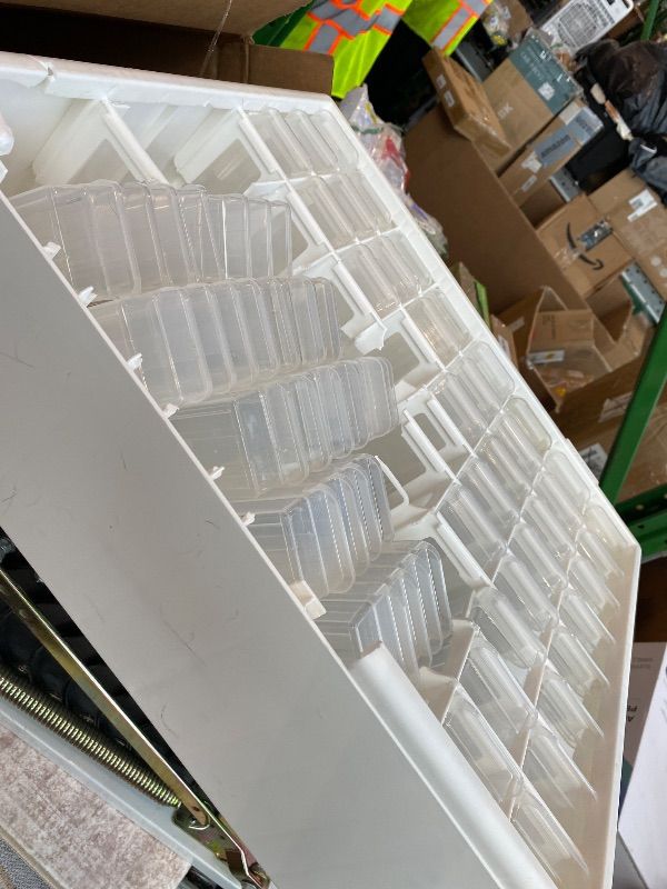 Photo 1 of [Half of Drawers unusable]  Akro-Mils 64-Drawer Plastic Drawer Storage Cabinet for Garage Organization, Bead Organizer, Building Bricks Storage, Teacher Toolbox, Makeup Organizer, 20" W x 6" D x 16" H, 10164 White
