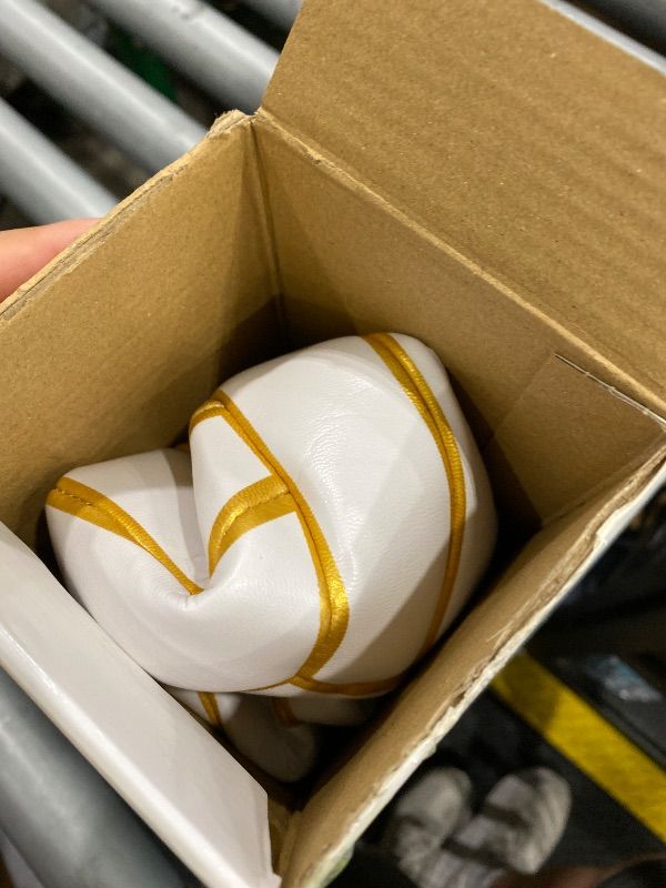 Photo 1 of [DAMAGED/HOLE] JSNING Golden White Volleyball, Official Size 5